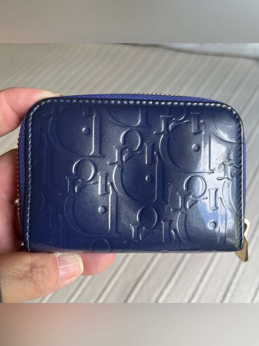 Dior Trotter small purple/teal Zip wallet